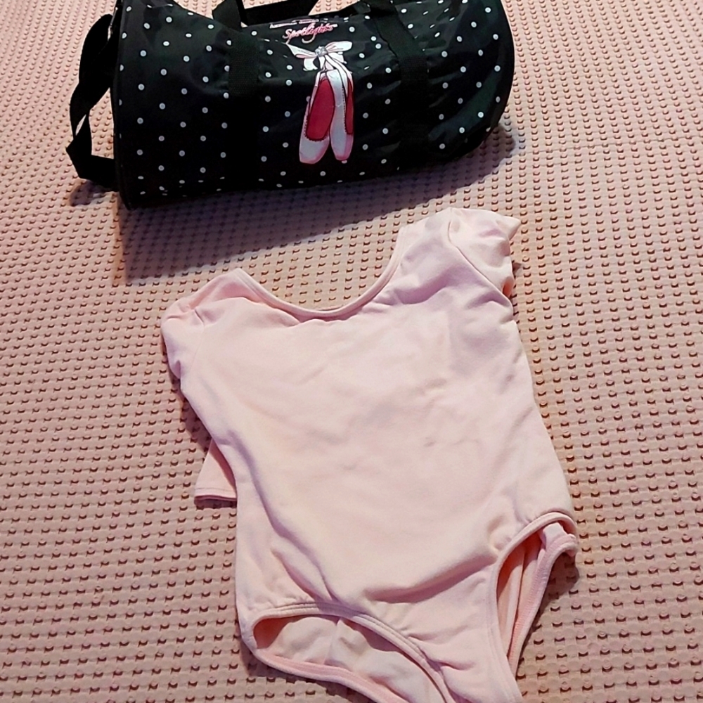 Girl's leotard and a bag.